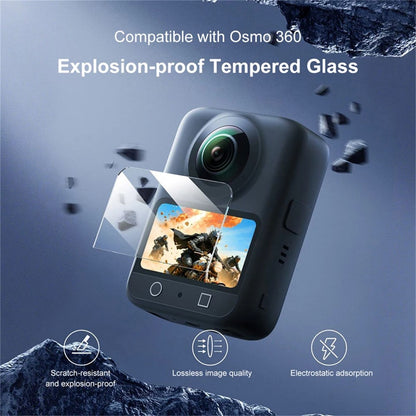 2Pcs For DJI Osmo 360 Tempered Glass Screen Protector HD Clear 9H Hardness Camera Film