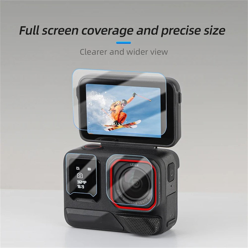 2 Sets for Insta360 Ace Pro 2 Home Screen Film + Front Screen Film + Lens Protector Tempered Glass Camera Film Set