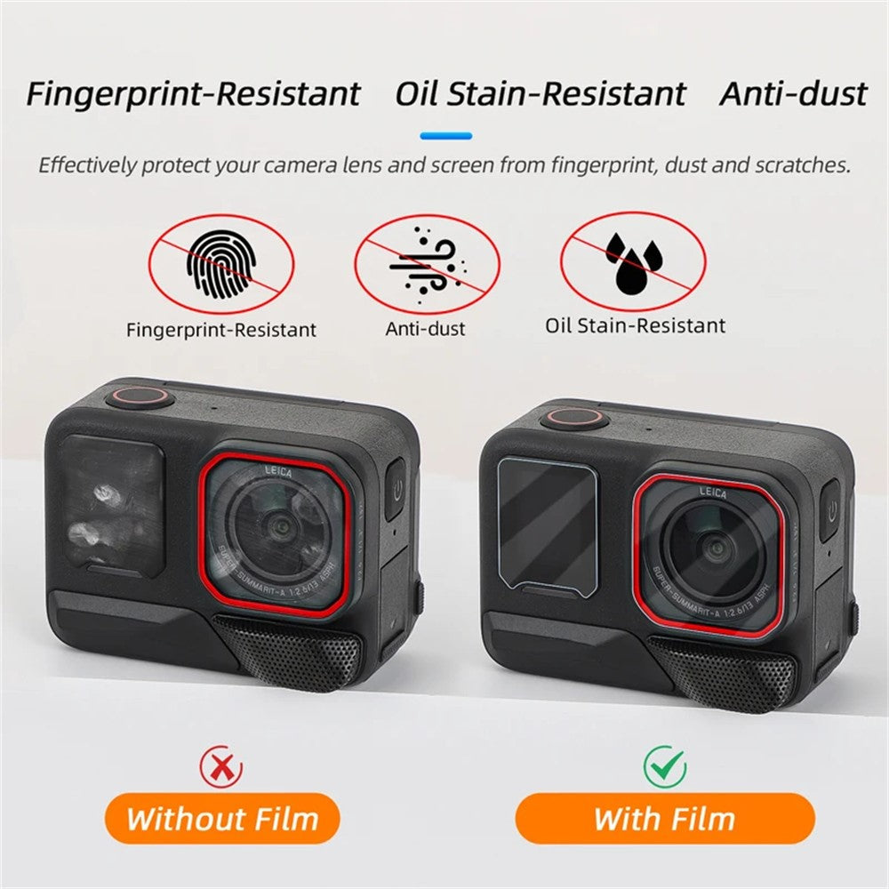 2 Sets for Insta360 Ace Pro 2 Home Screen Film + Front Screen Film + Lens Protector Tempered Glass Camera Film Set