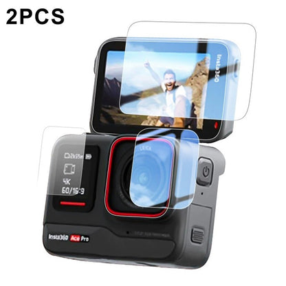 2 Sets for Insta360 Ace Pro Home Screen Film + Front Screen Film + Lens Protector Tempered Glass Camera Film Set