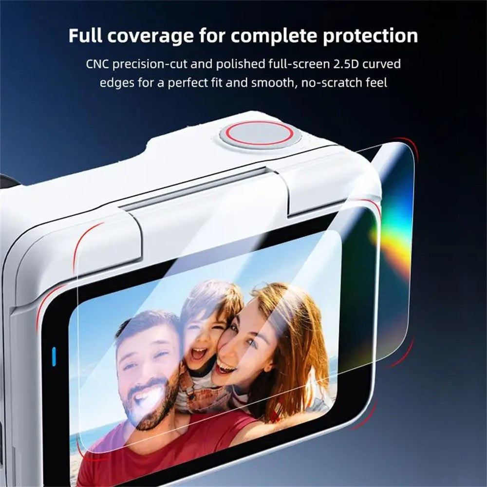2 Sets For Insta360 Go Ultra Tempered Glass Screen Film + Soft PET Lens Protector Camera Film Set