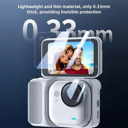 2 Sets For Insta360 Go Ultra Tempered Glass Screen Film + Soft PET Lens Protector Camera Film Set