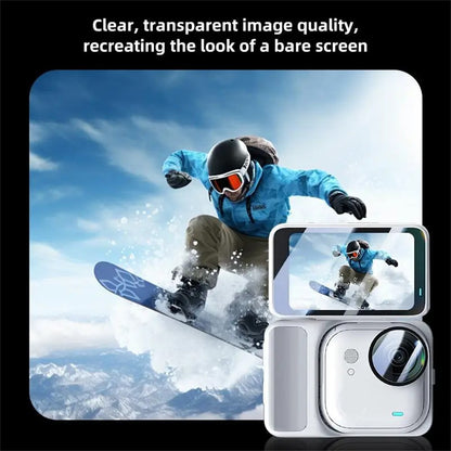 2 Sets For Insta360 Go Ultra Tempered Glass Screen Film + Soft PET Lens Protector Camera Film Set
