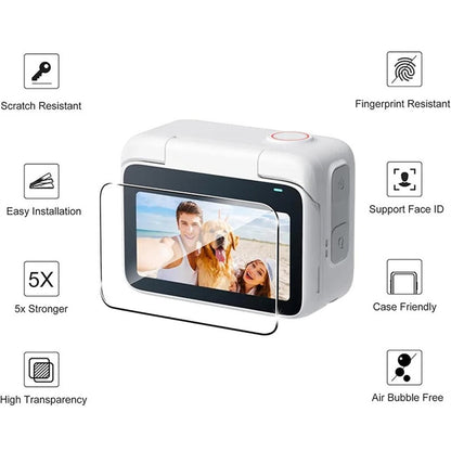 2 Sets For Insta360 GO 3S Camera Screen Film + Lens Film Tempered Glass 9H Hardness Screen Protectors
