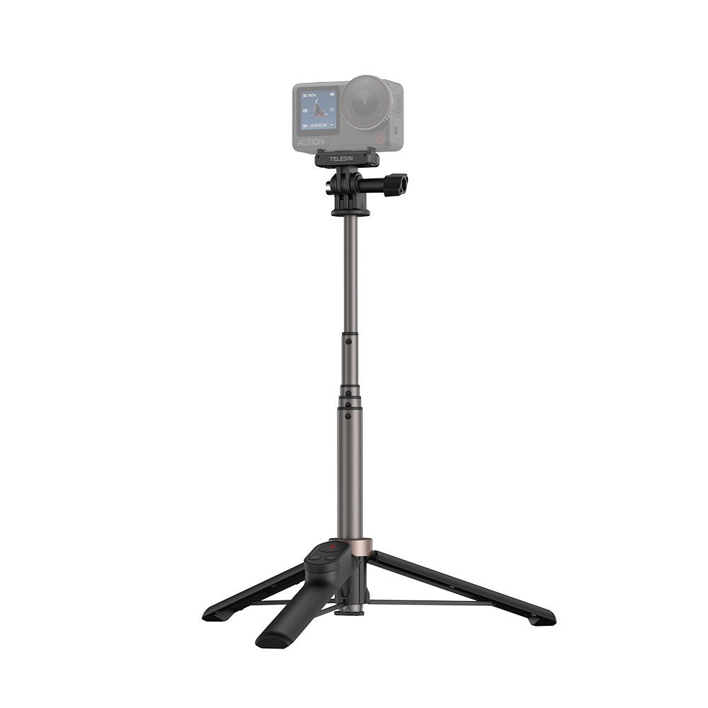 TELESIN S1-CSS-08 Vlog Selfie Stick for GoPro Hero 13 / 13 / 11 / DJI Osmo 360 Aluminum Alloy Tripod with Remote Control