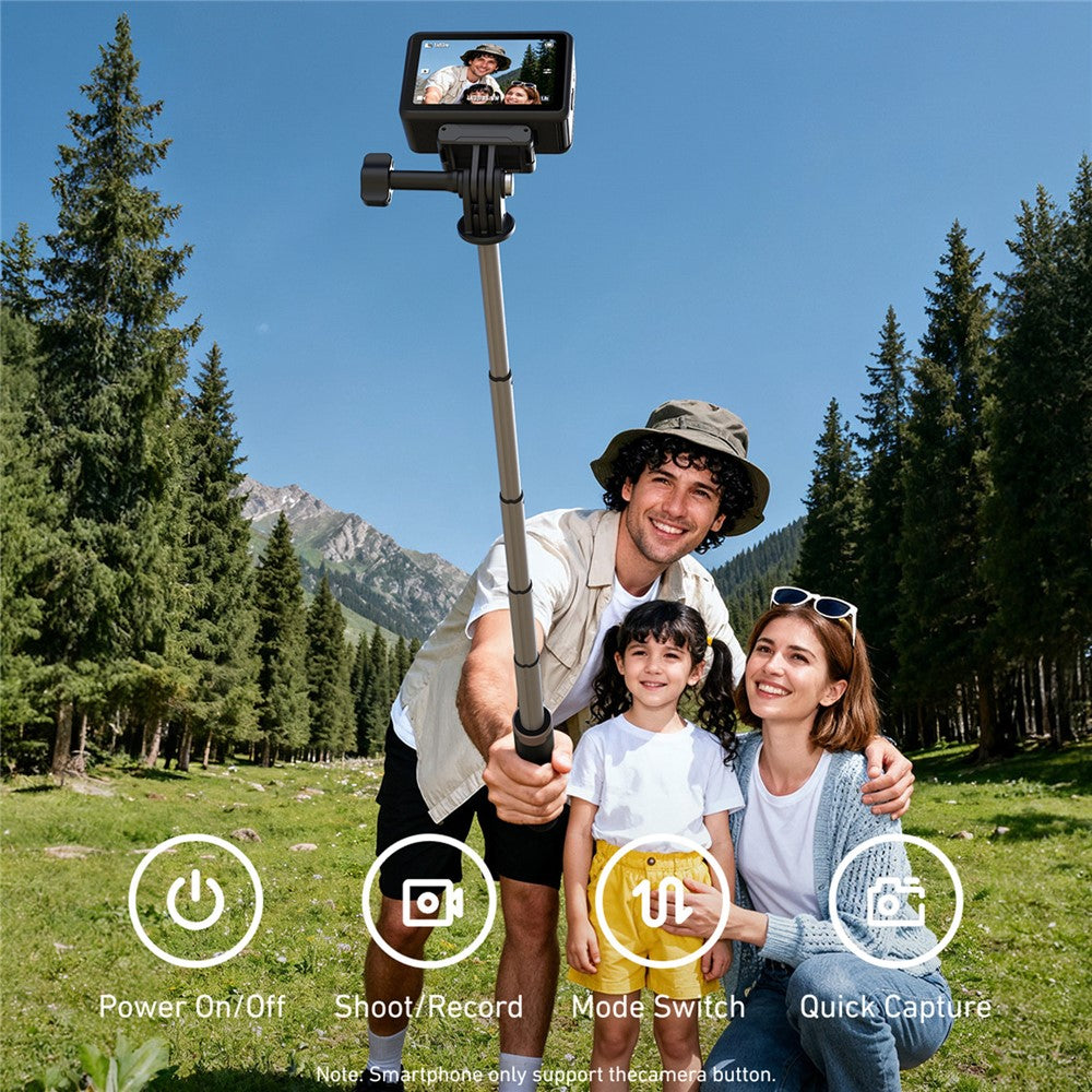 TELESIN S1-CSS-08 Vlog Selfie Stick for GoPro Hero 13 / 13 / 11 / DJI Osmo 360 Aluminum Alloy Tripod with Remote Control