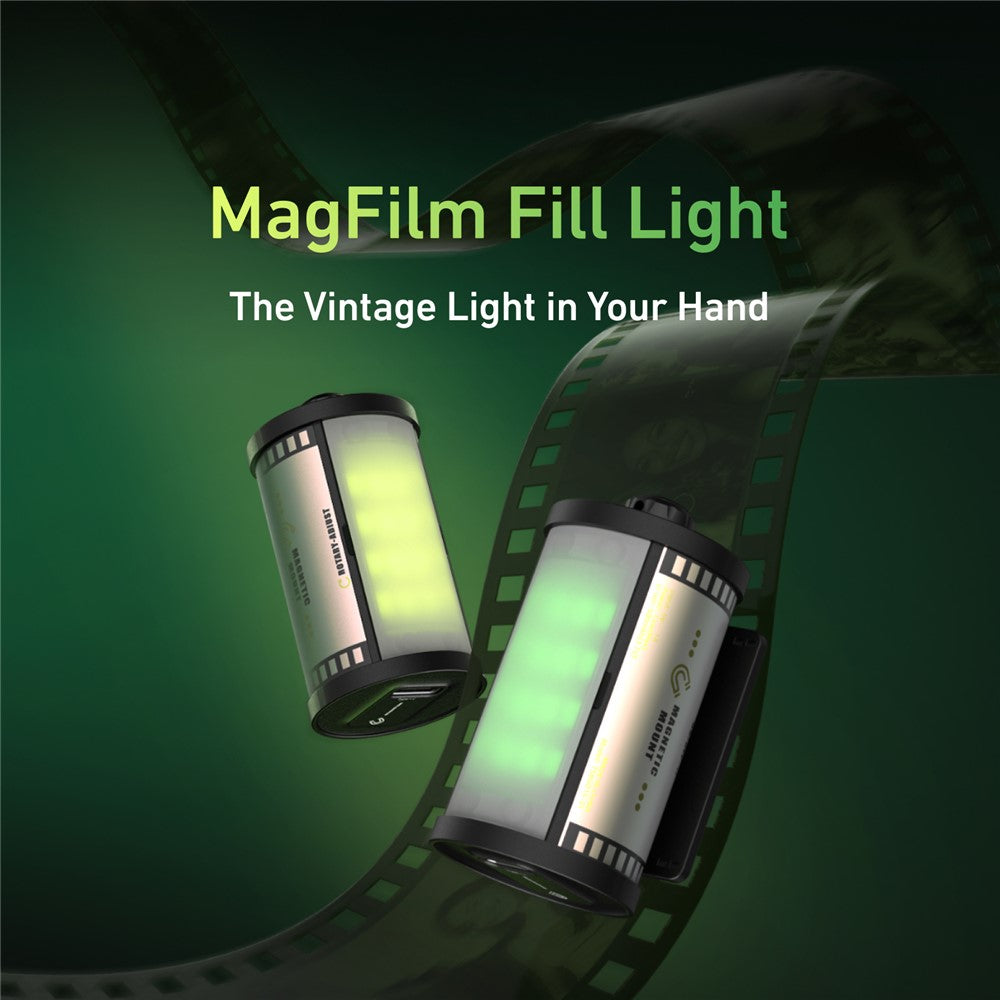 TELESIN S5-BGD-16 MagFilm Fill Light for DJI Action 6 / 5 / Pocket 3 Magnetic Cold Shoe RGB Color LED Light