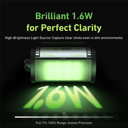 TELESIN S5-BGD-16 MagFilm Fill Light for DJI Action 6 / 5 / Pocket 3 Magnetic Cold Shoe RGB Color LED Light