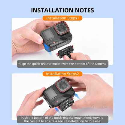 FLYMILE For Insta360 Ace Pro / X5 Aluminum Alloy Base Rotary Magnetic Quick Release Base