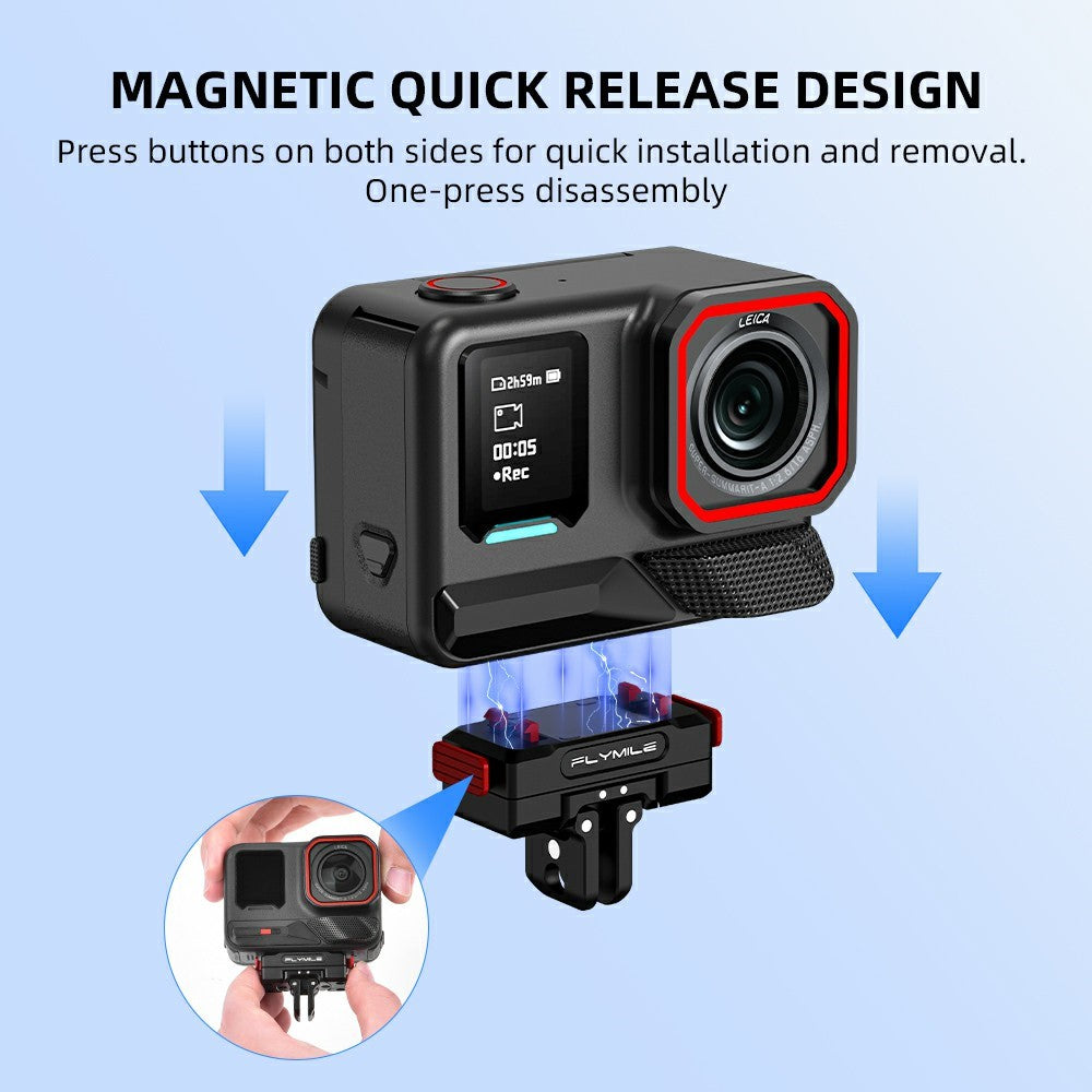 FLYMILE For Insta360 Ace Pro / X5 Aluminum Alloy Base Rotary Magnetic Quick Release Base