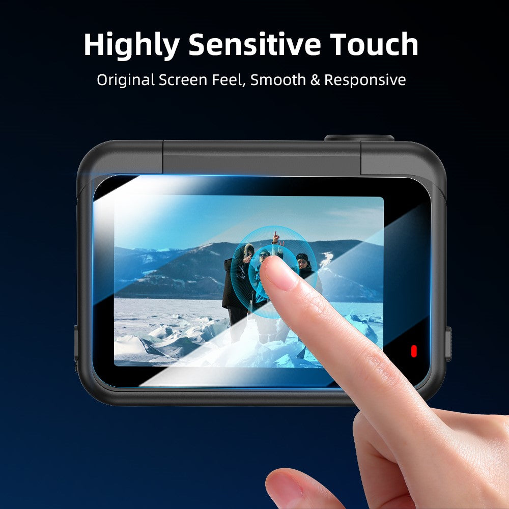 FLYMILE 1 Set For Insta360 Ace Pro 2 Camera Tempered Glass Screen Protector Front Rear Lens Film