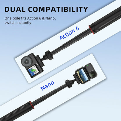 BRDRC For DJI Osmo Action 6 / Osmo Nano Magnetic Tripod Rotation Telescopic Selfie Stick Aluminum Alloy Stand