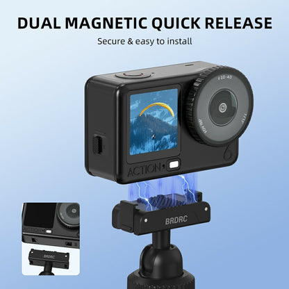BRDRC For DJI Osmo Action 6 / Osmo Nano Magnetic Tripod Rotation Telescopic Selfie Stick Aluminum Alloy Stand