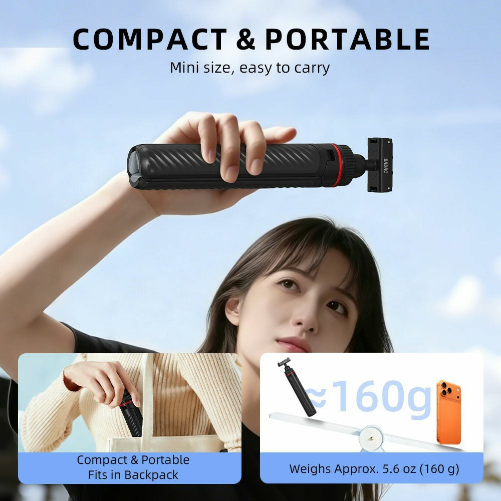 BRDRC For DJI Osmo Action 6 / Osmo Nano Magnetic Tripod Rotation Telescopic Selfie Stick Aluminum Alloy Stand