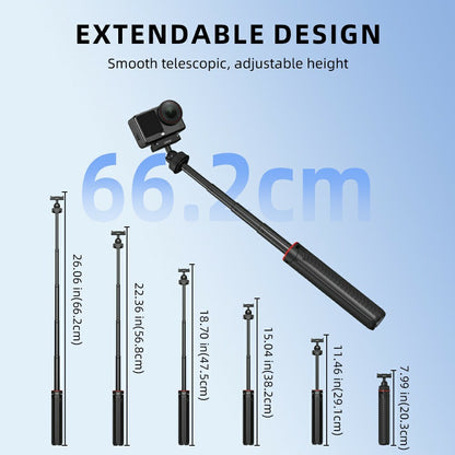 BRDRC For DJI Osmo Action 6 / Osmo Nano Magnetic Tripod Rotation Telescopic Selfie Stick Aluminum Alloy Stand