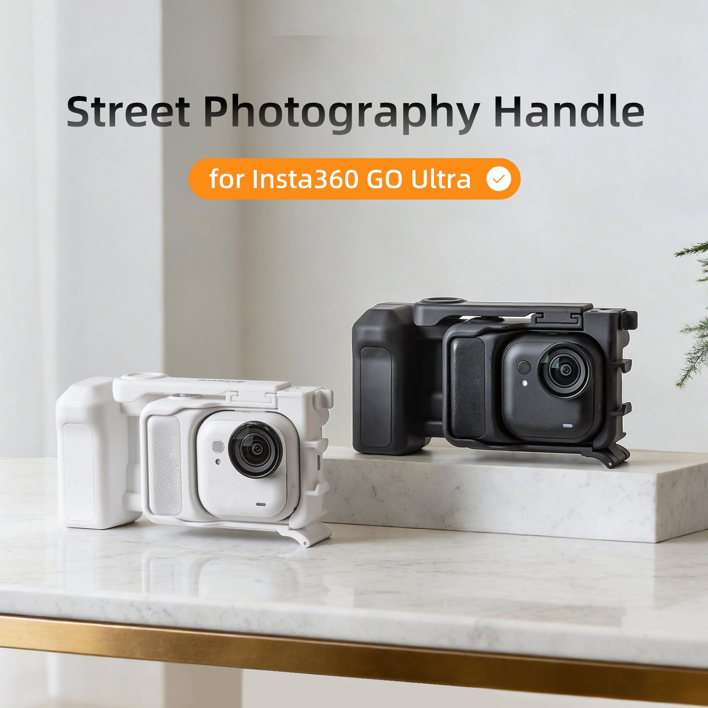 SUNNYLIFE GU-BK150 For Insta360 Go Ultra Rabbit Cage Handle Street Photography Grip Quick Release Frame