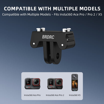 BRDRC Quick-Release Base for Insta360 Ace Pro 1  /  Pro 2 Plastic Magnetic Camera Mount Adapter with Dual-Claw Interface