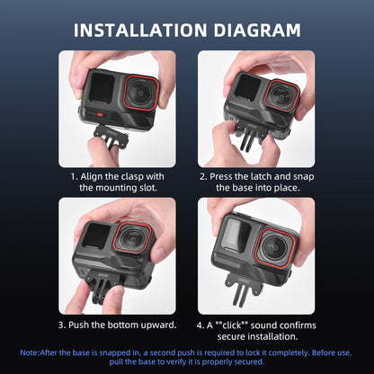 BRDRC Quick-Release Base for Insta360 Ace Pro 1  /  Pro 2 Plastic Magnetic Camera Mount Adapter with Dual-Claw Interface