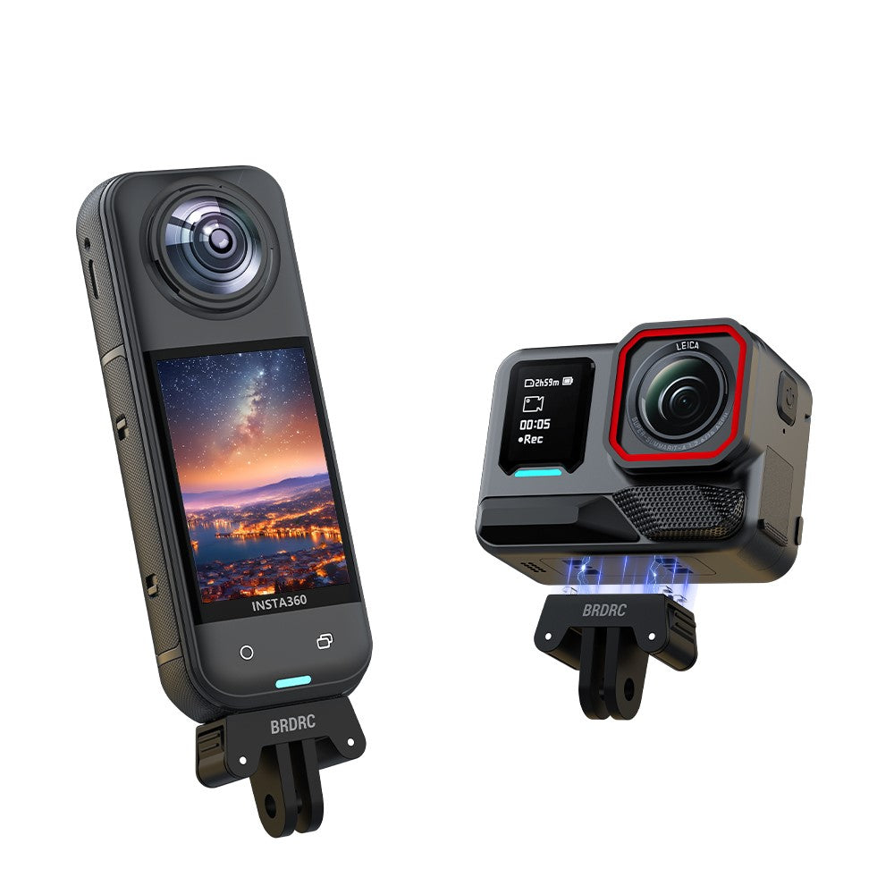 BRDRC Quick-Release Base for Insta360 Ace Pro 1  /  Pro 2 Plastic Magnetic Camera Mount Adapter with Dual-Claw Interface