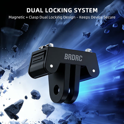 BRDRC Quick-Release Base for Insta360 Ace Pro 1  /  Pro 2 Plastic Magnetic Camera Mount Adapter with Dual-Claw Interface