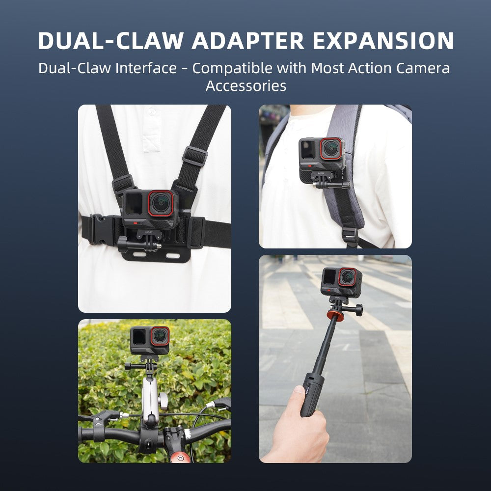 BRDRC Quick-Release Base for Insta360 Ace Pro 1  /  Pro 2 Plastic Magnetic Camera Mount Adapter with Dual-Claw Interface