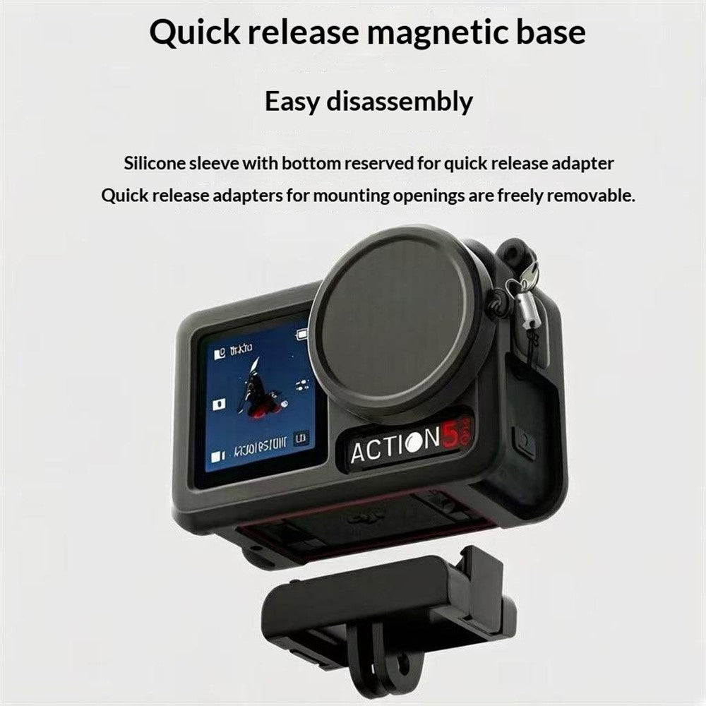 Camera Case Accessory Kit for DJI Osmo Action 5 Pro  /  4  /  3 Waterproof Case Tempered Glass Screen Protector Silicone Cover