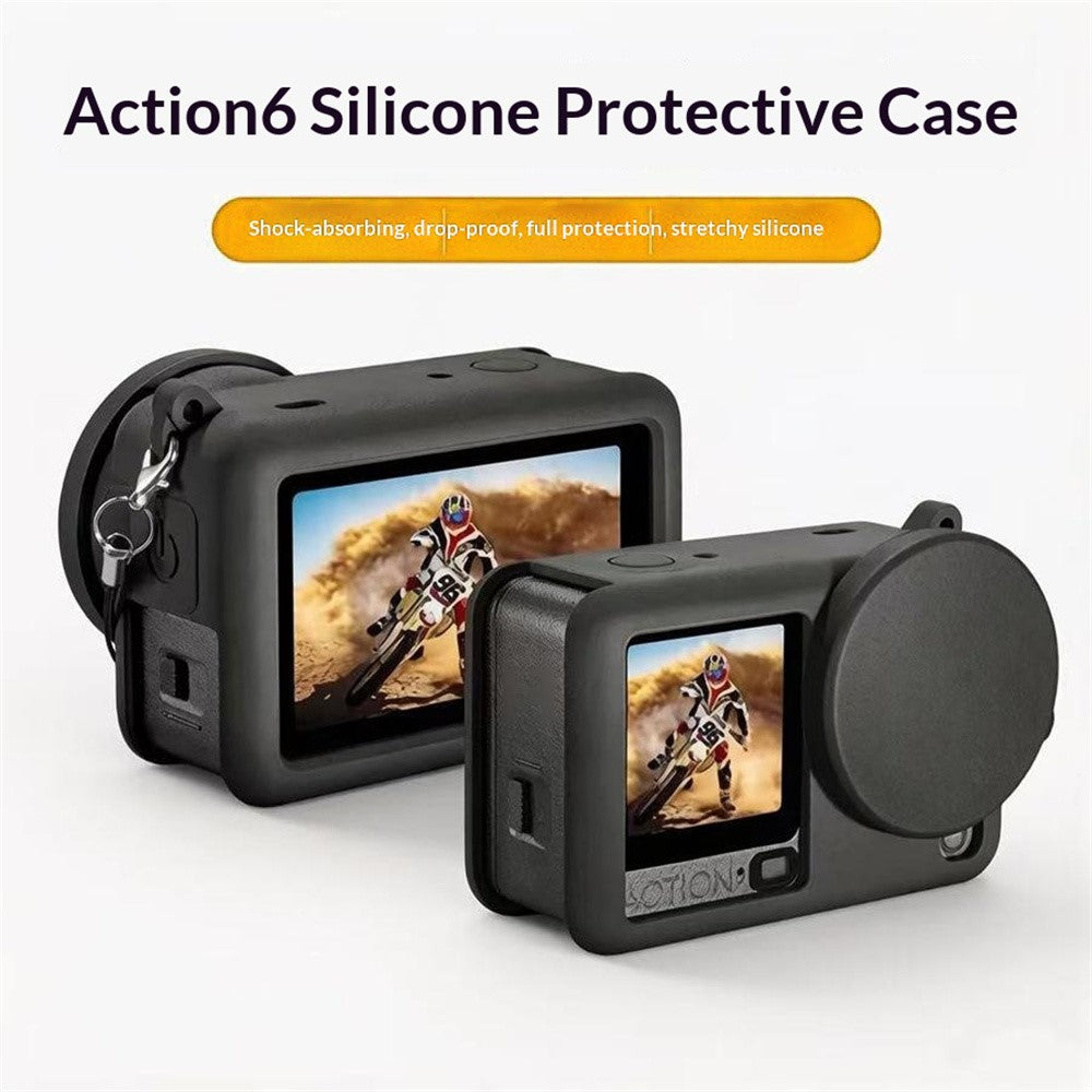 For DJI Osmo Action 6 Waterproof Case + Tempered Glass Film + Silicone Cover Accessory Kit Camera Shockproof 30m Underwater Protection Kit