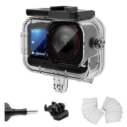 Waterproof Camera Case for DJI Osmo Action 6 30m Underwater Protection Anti-Fog Insert Dual Cold Shoe Mount Dive Cover