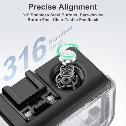 Waterproof Camera Case for DJI Osmo Action 6 30m Underwater Protection Anti-Fog Insert Dual Cold Shoe Mount Dive Cover