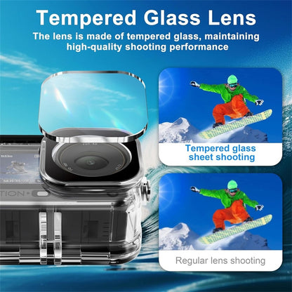 Waterproof Camera Case for DJI Osmo Action 6 30m Underwater Protection Anti-Fog Insert Dual Cold Shoe Mount Dive Cover