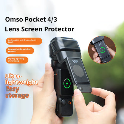 VRIG AC102 For DJI Osmo Pocket 4 / 3 Camera Gimbal Screen Lens Protector Cover Flip-Open Protective Case