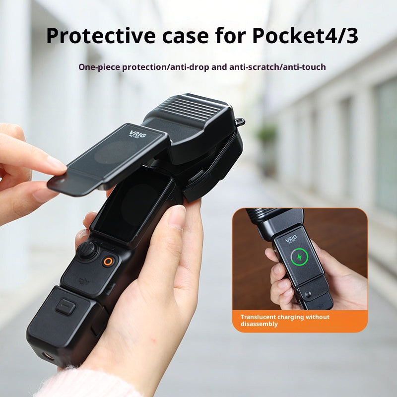 VRIG AC102 For DJI Osmo Pocket 4 / 3 Camera Gimbal Screen Lens Protector Cover Flip-Open Protective Case