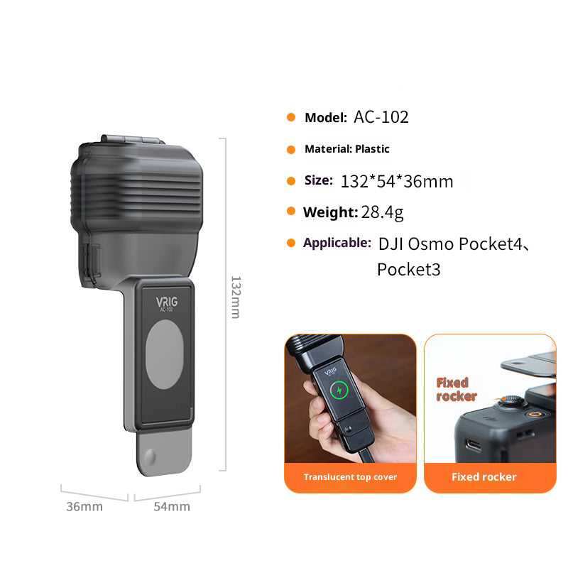 VRIG AC102 For DJI Osmo Pocket 4 / 3 Camera Gimbal Screen Lens Protector Cover Flip-Open Protective Case
