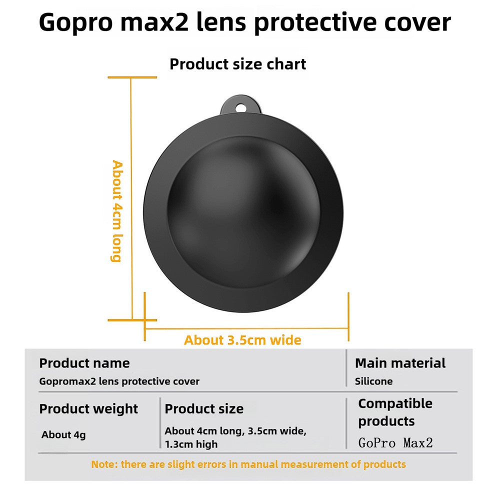 2Pcs Lens Protective Cover for GoPro MAX2 Silicone Shockproof Anti-scratch Camera Protection Cap