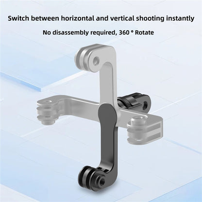 360 Degree Rotating Mount for GoPro Hero 11  /  12  /  13 Aluminum Alloy Vertical Horizontal Adapter Stand with Long Screw