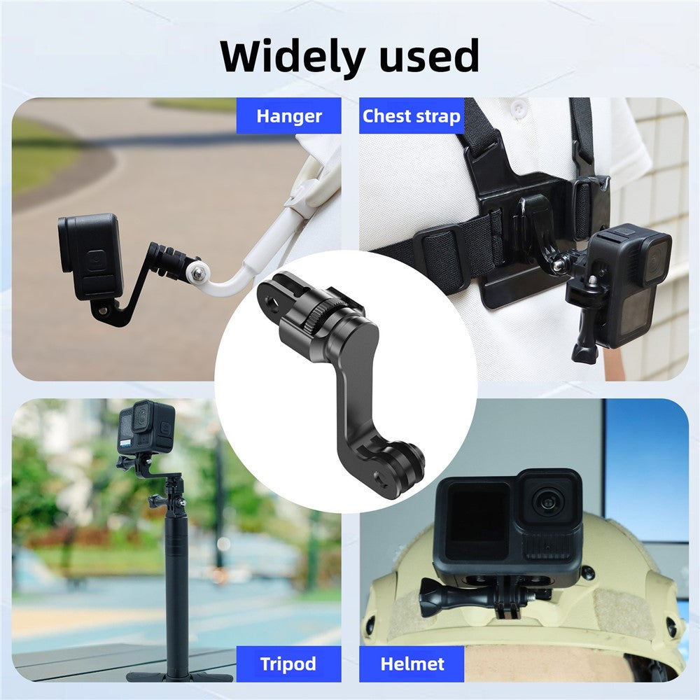 360 Degree Rotating Mount for GoPro Hero 11  /  12  /  13 Aluminum Alloy Vertical Horizontal Adapter Stand with Long Screw