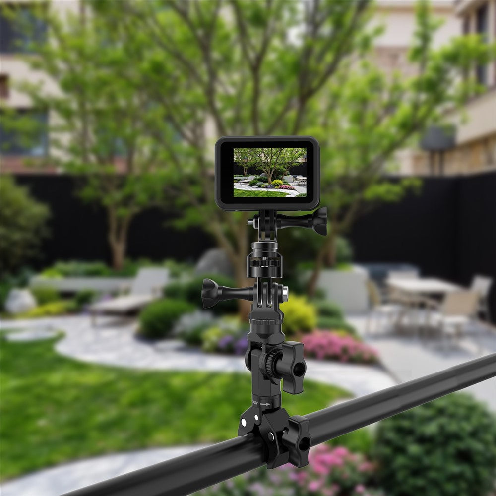 360 Degree Rotating Mount for GoPro Hero 11  /  12  /  13 Aluminum Alloy Vertical Horizontal Adapter Stand with Long Screw
