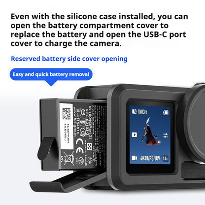 Silicone Case for DJI Osmo Action 3  /  4  /  5 Pro Shockproof Anti-scratch Lens Cap Body Protective Cover