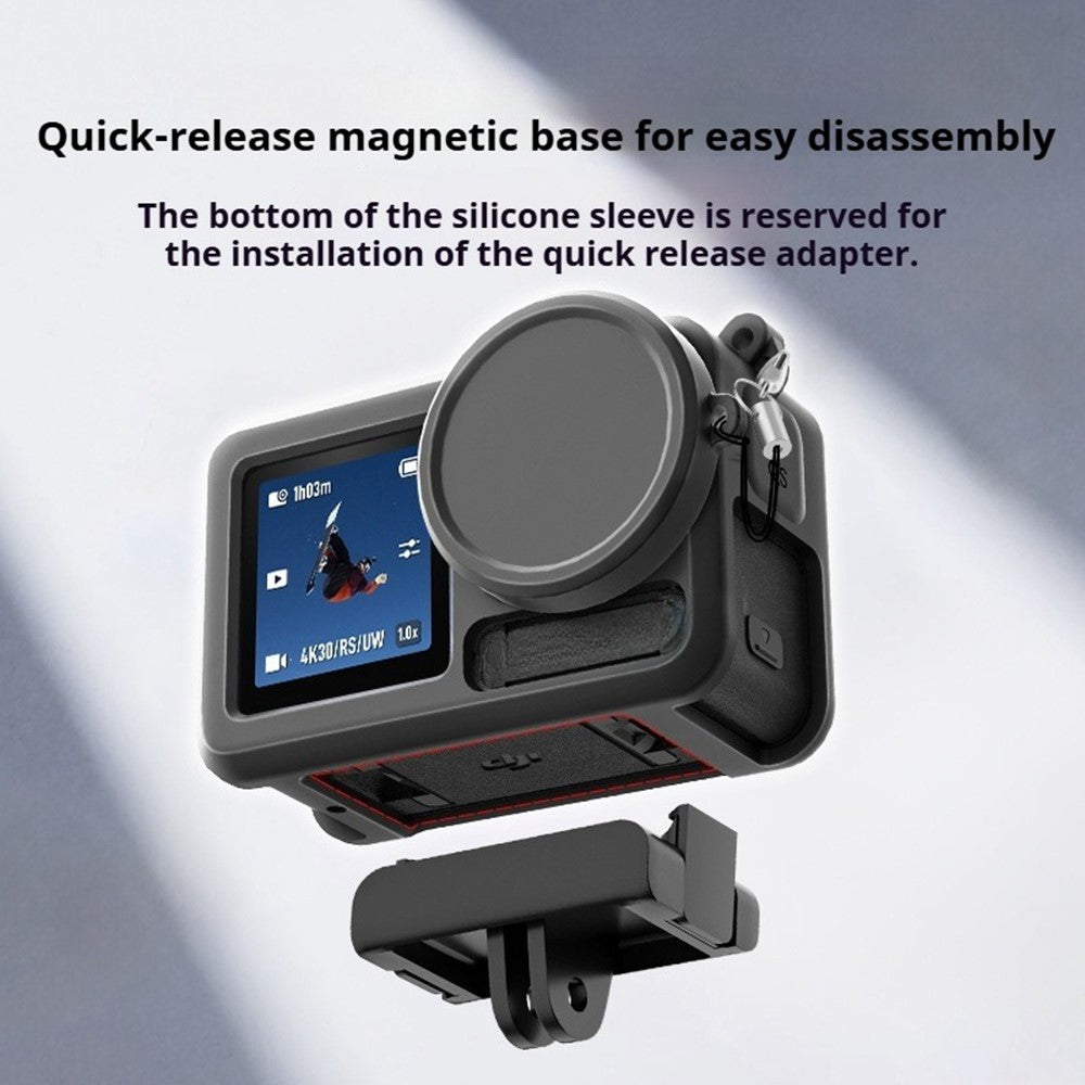 Silicone Case for DJI Osmo Action 3  /  4  /  5 Pro Shockproof Anti-scratch Lens Cap Body Protective Cover
