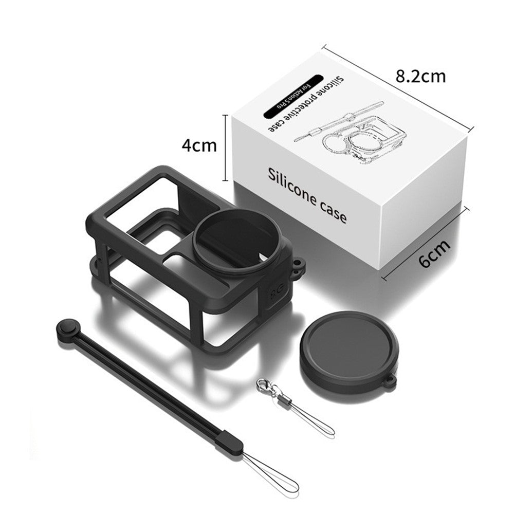 Silicone Case for DJI Osmo Action 3  /  4  /  5 Pro Shockproof Anti-scratch Lens Cap Body Protective Cover