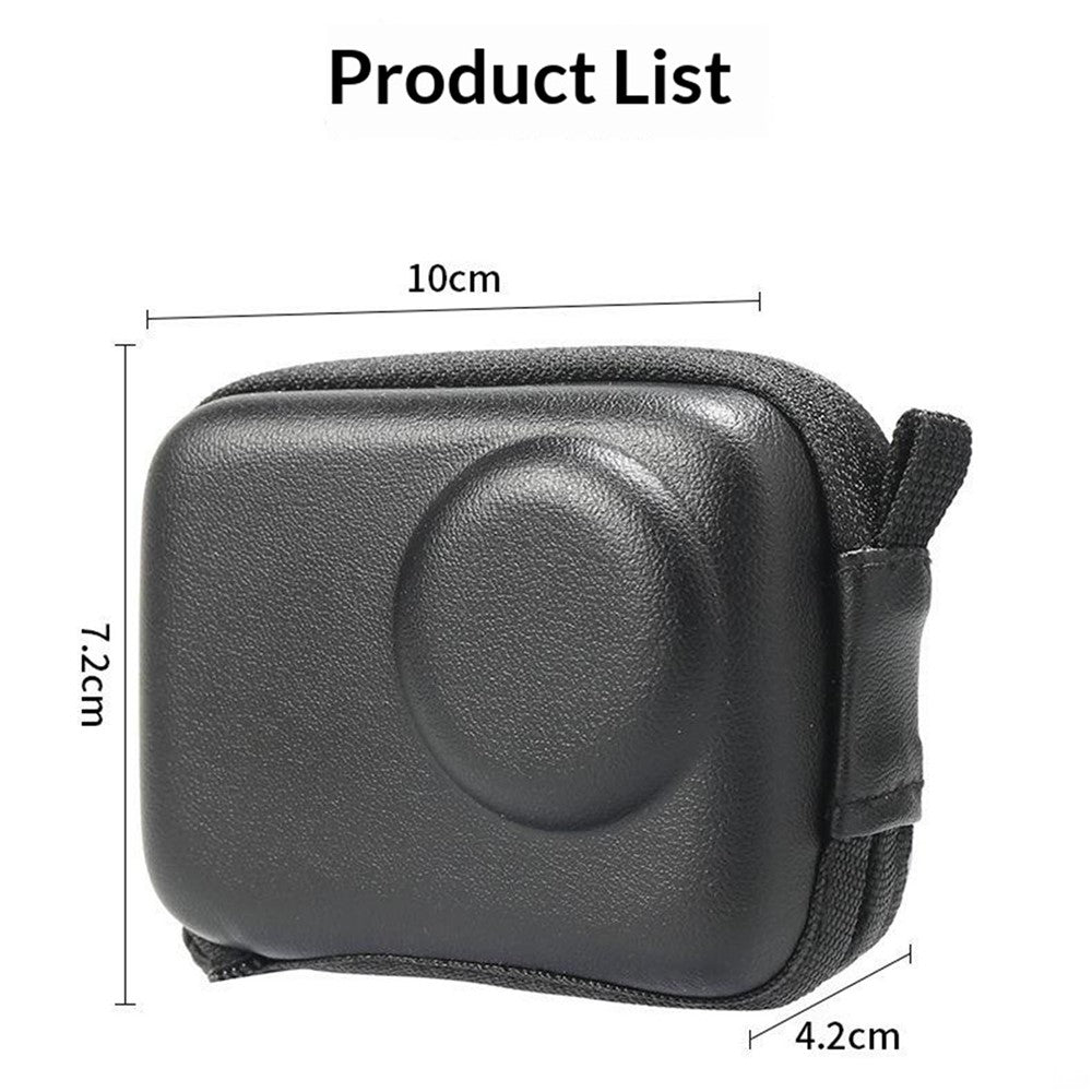 Semi-Open Hard Shell Case for DJI Osmo Action 5 Pro PU Leather Storage Bag Shockproof Portable Carrying Pouch