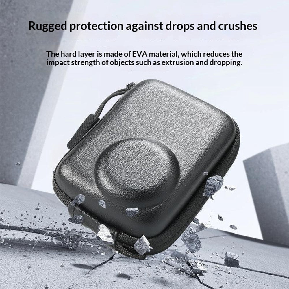 Semi-Open Hard Shell Case for DJI Osmo Action 5 Pro PU Leather Storage Bag Shockproof Portable Carrying Pouch