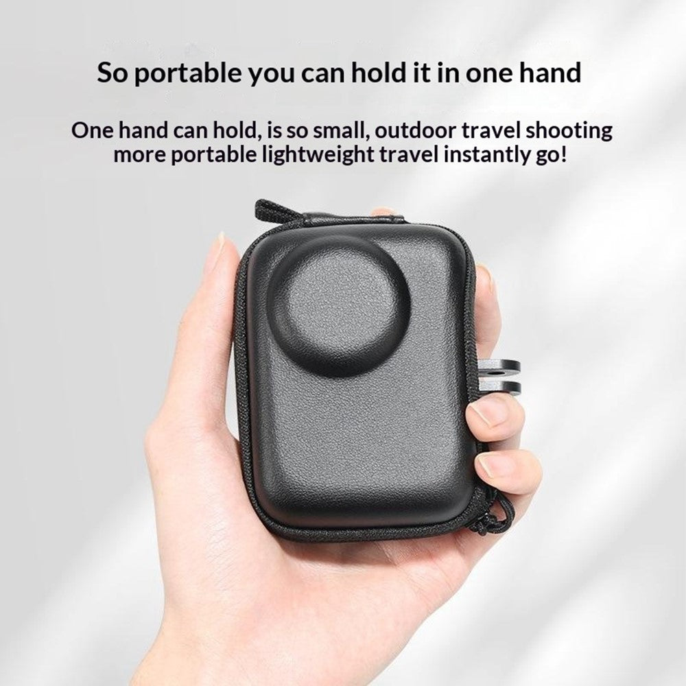 Semi-Open Hard Shell Case for DJI Osmo Action 5 Pro PU Leather Storage Bag Shockproof Portable Carrying Pouch