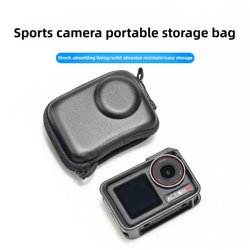 Semi-Open Hard Shell Case for DJI Osmo Action 5 Pro PU Leather Storage Bag Shockproof Portable Carrying Pouch