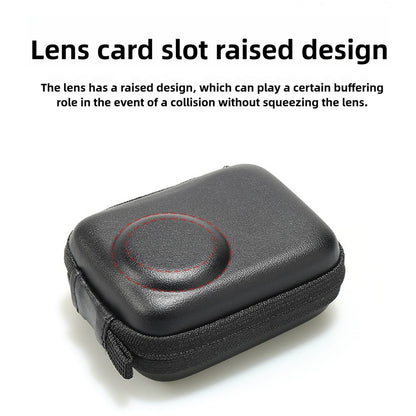 Semi-Open Hard Shell Case for DJI Osmo Action 5 Pro PU Leather Storage Bag Shockproof Portable Carrying Pouch