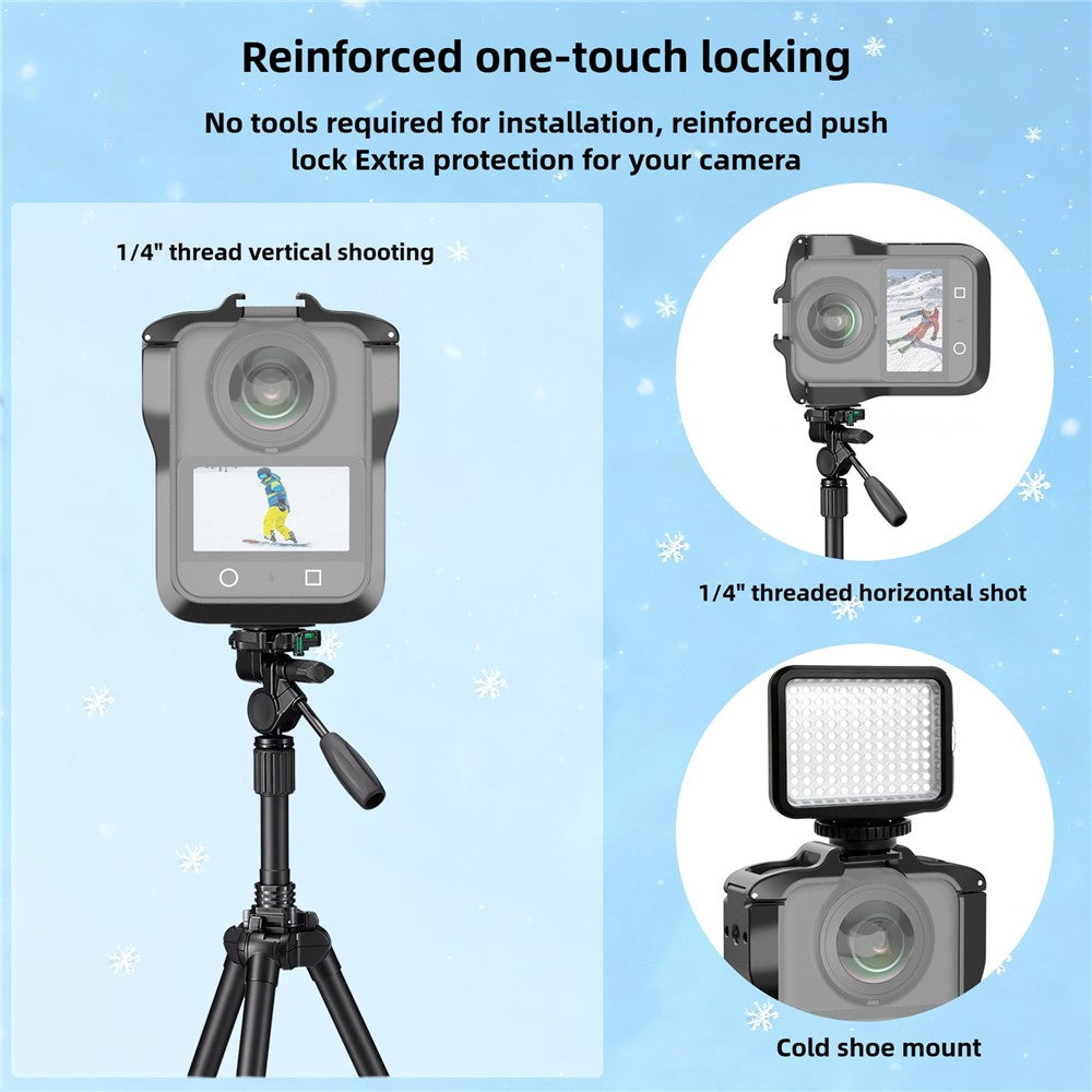 For DJI Osmo 360 Action Camera Aluminum Alloy Cage Magnetic Quick Release Metal Expansion Protective Frame