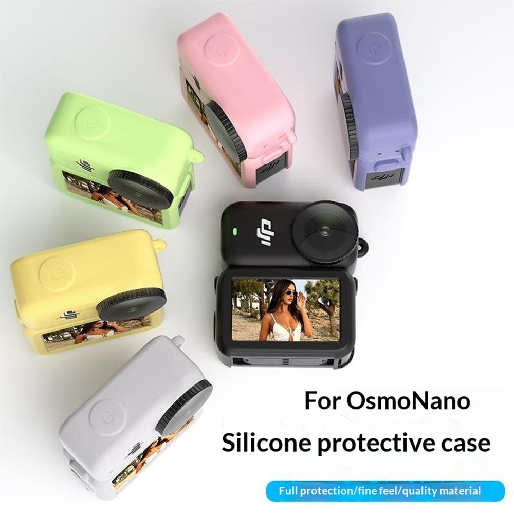 For DJI Osmo Nano Silicone Case Full Set Protective Cover with Lens Cap and Anti-lost Lanyard