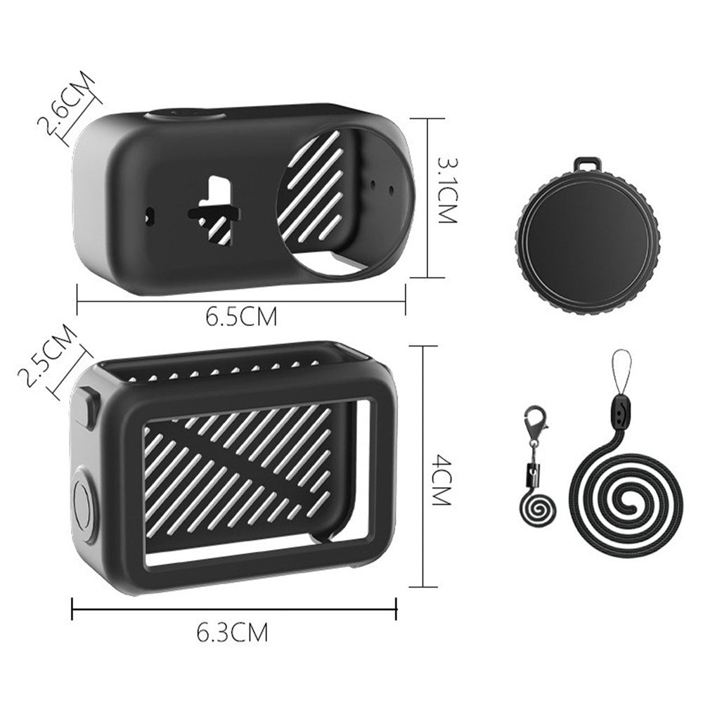 For DJI Osmo Nano Silicone Case Full Set Protective Cover with Lens Cap and Anti-lost Lanyard