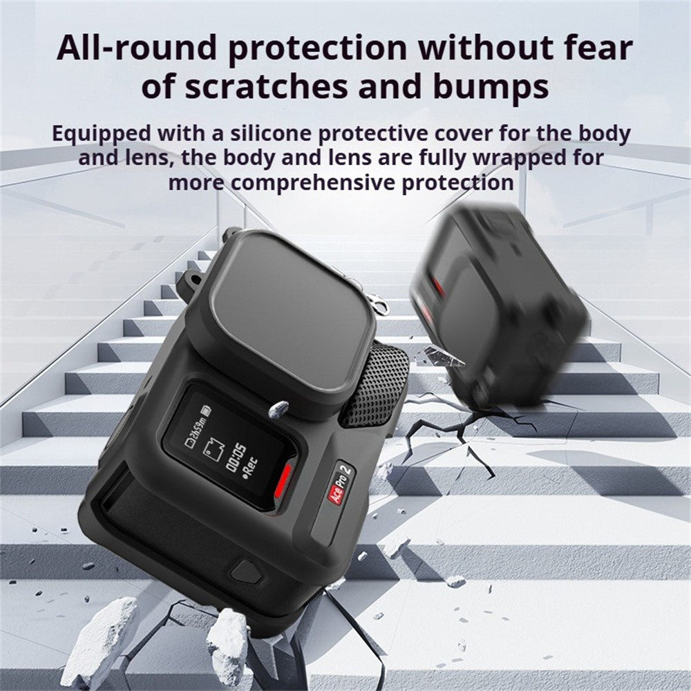 Silicone Case for Insta360 Ace Pro 2 Lens Cap Body Protective Cover Anti-slip Shockproof Camera Shell