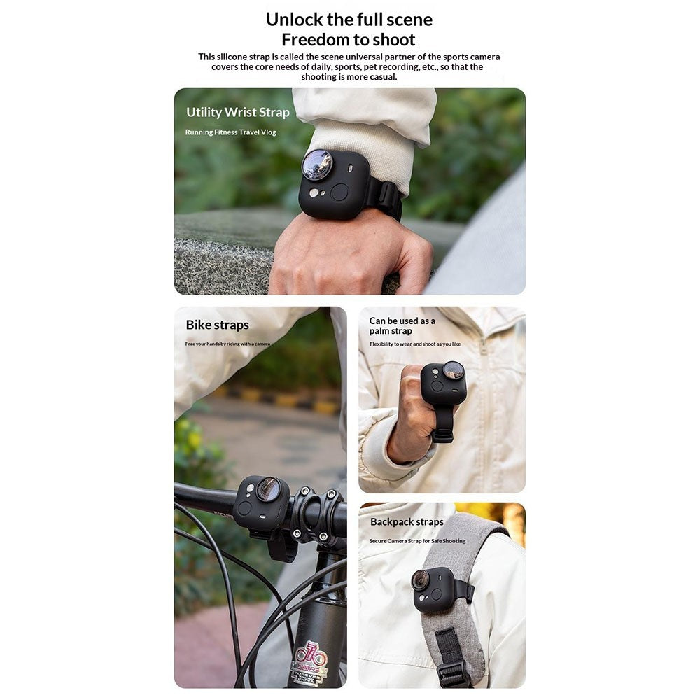 Expandable Strap Cover for Insta360 Go Ultra Silicone Protective Case Multi-Position Adjustable Wrist Band Protector
